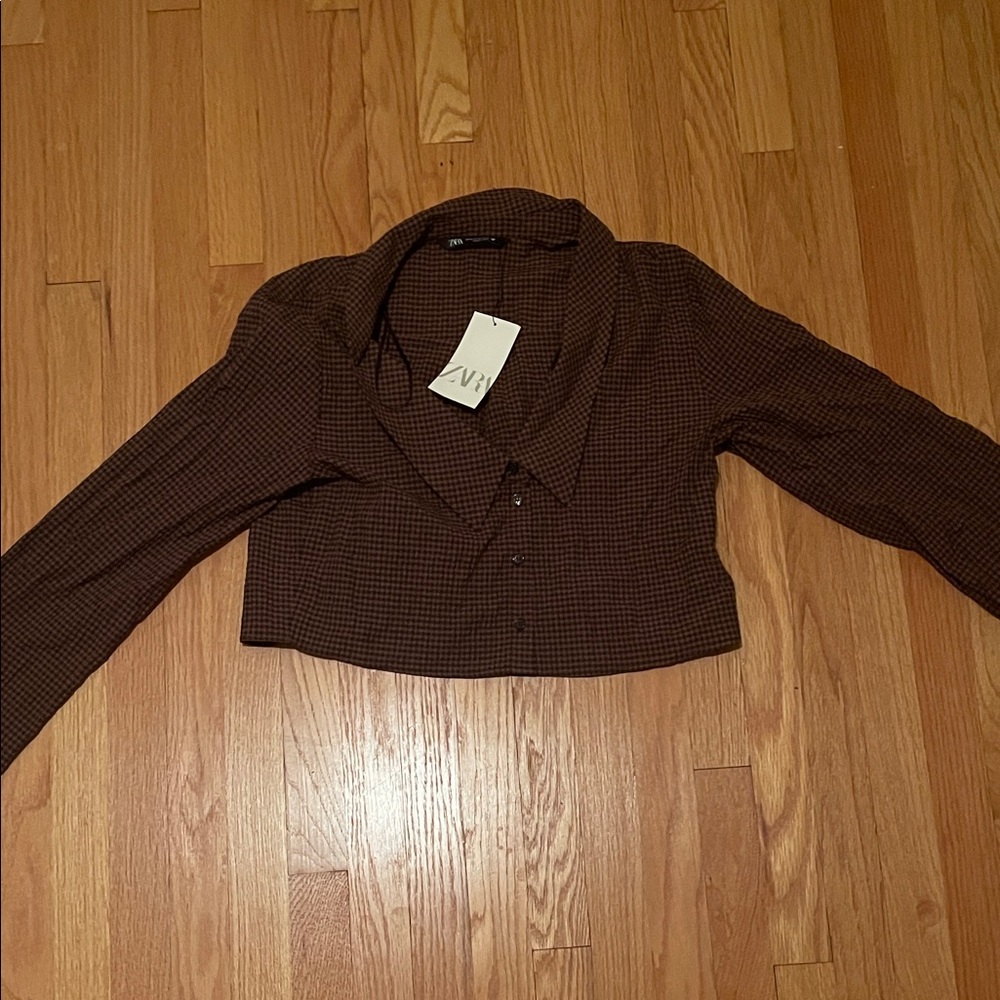 Zara Dark Brown Button Down Shirt